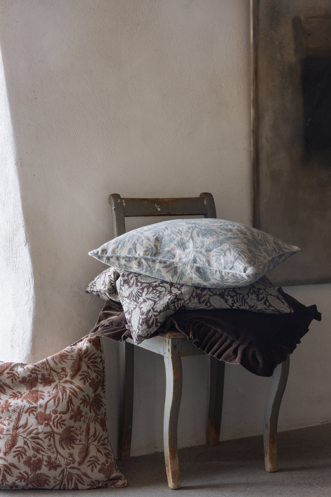 Velvet Cushion Covers with Ruffle - Brown - PRE ORDER NOW FOR SPRING