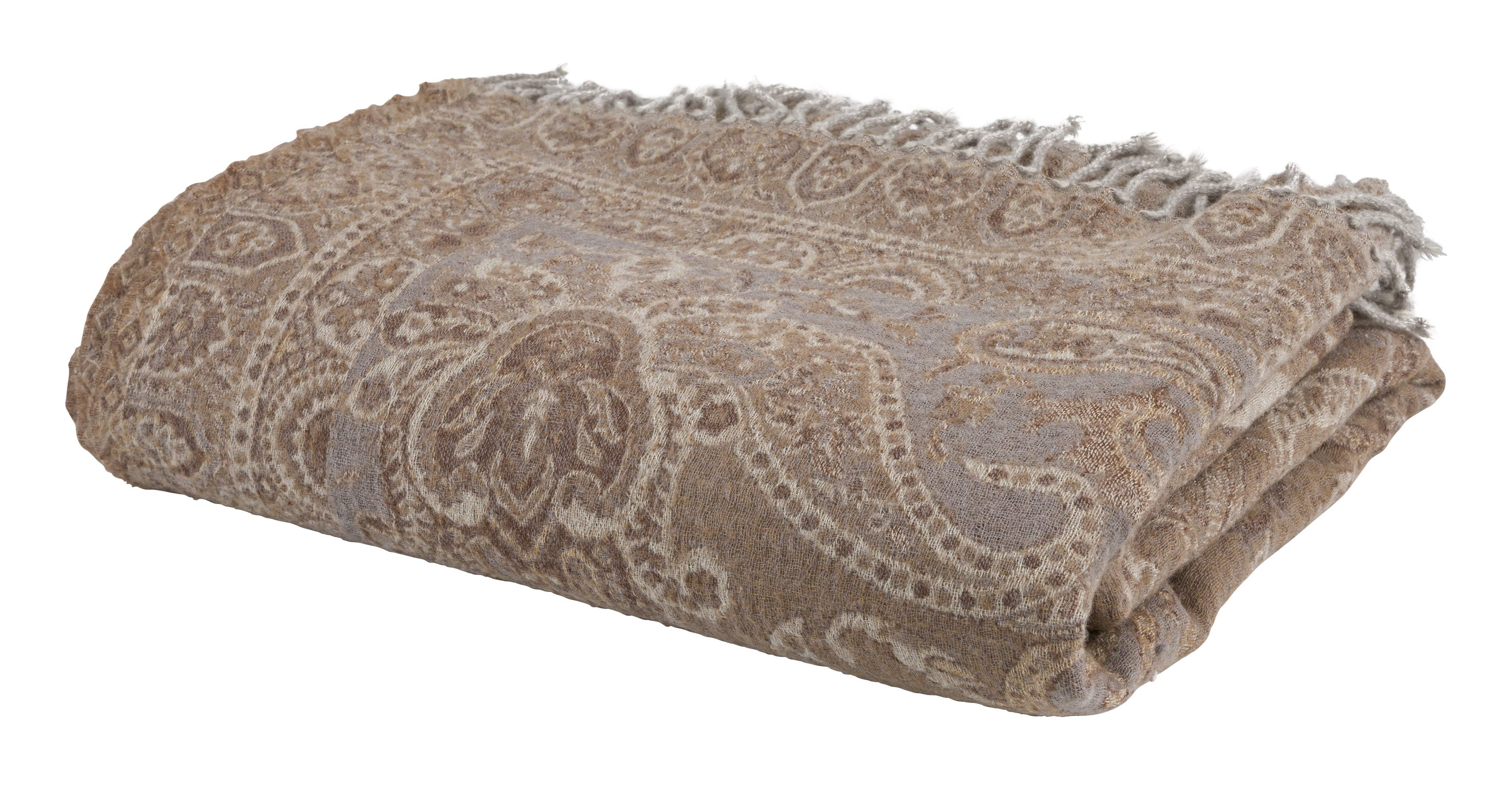 Pure Wool Fringed Throw Paisley