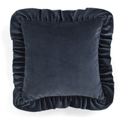 Velvet Cushion Covers with Ruffle - Denim Blue