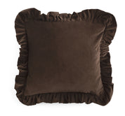 Velvet Cushion Covers with Ruffle - Brown - PRE ORDER NOW FOR SPRING
