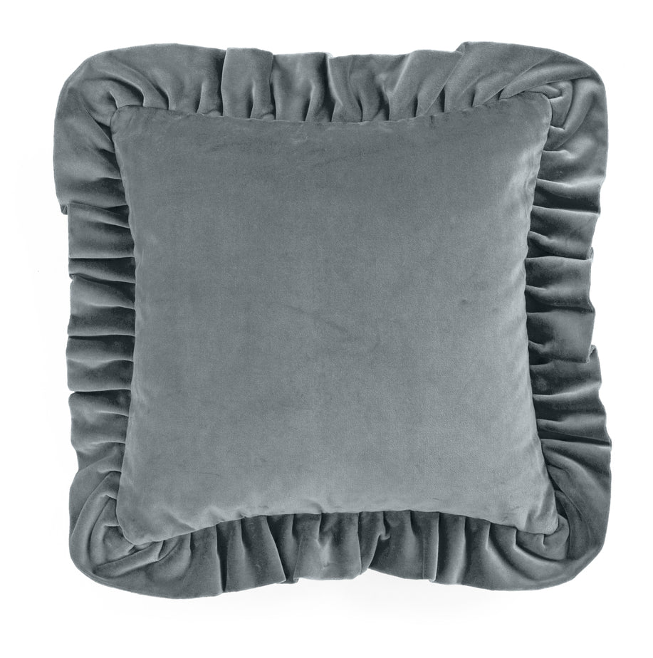 Velvet Cushion Covers with Ruffle - Dusty Blue - PRE ORDER NOW FOR SPRING
