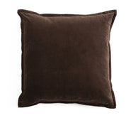 Velvet & Linen Embroidered Edge Cushion Cover - Brown - PRE ORDER NOW FOR SPRING