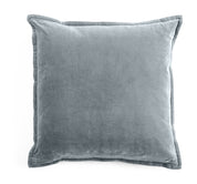 Velvet & Linen Embroidered Edge Cushion Cover - Dusty Blue - PRE ORDER NOW FOR SPRING