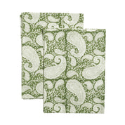 Cotton Kitchen Towel Big Paisley - Forest Green