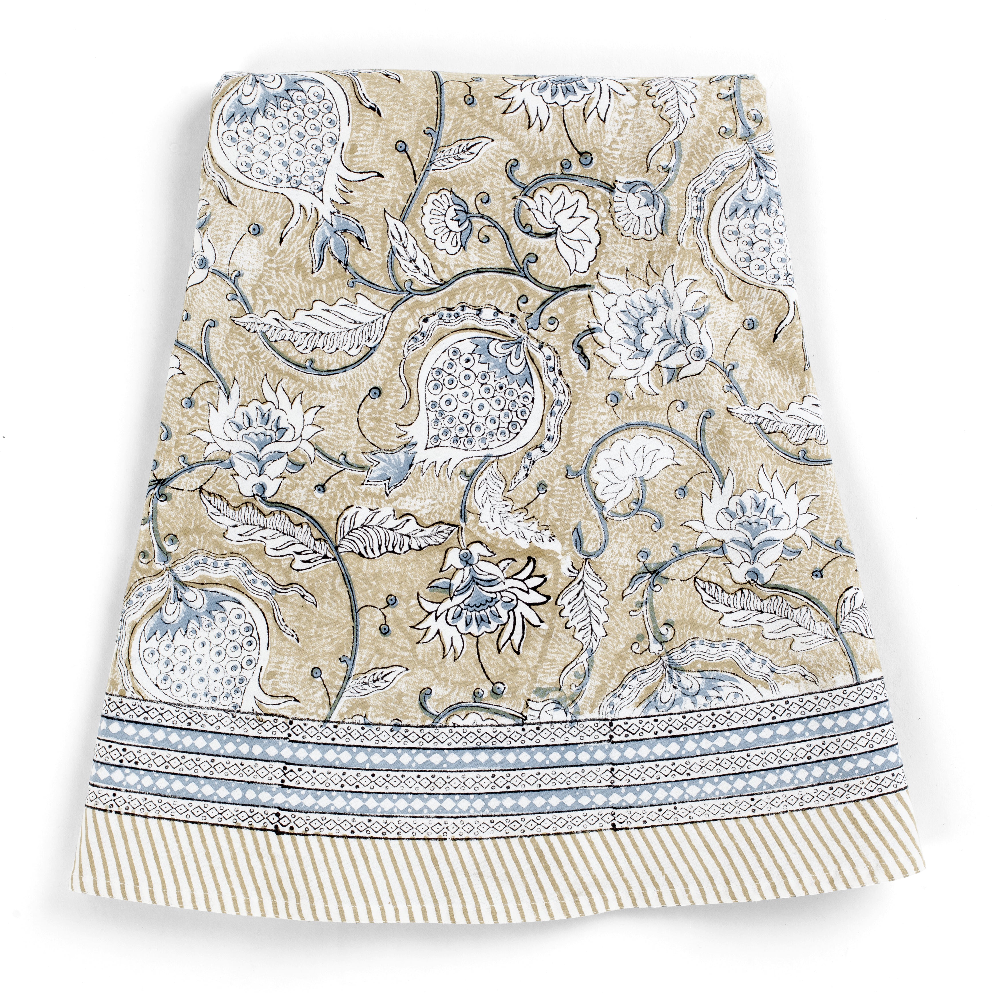 Cotton Tablecloth Pomegranate Design - Blue