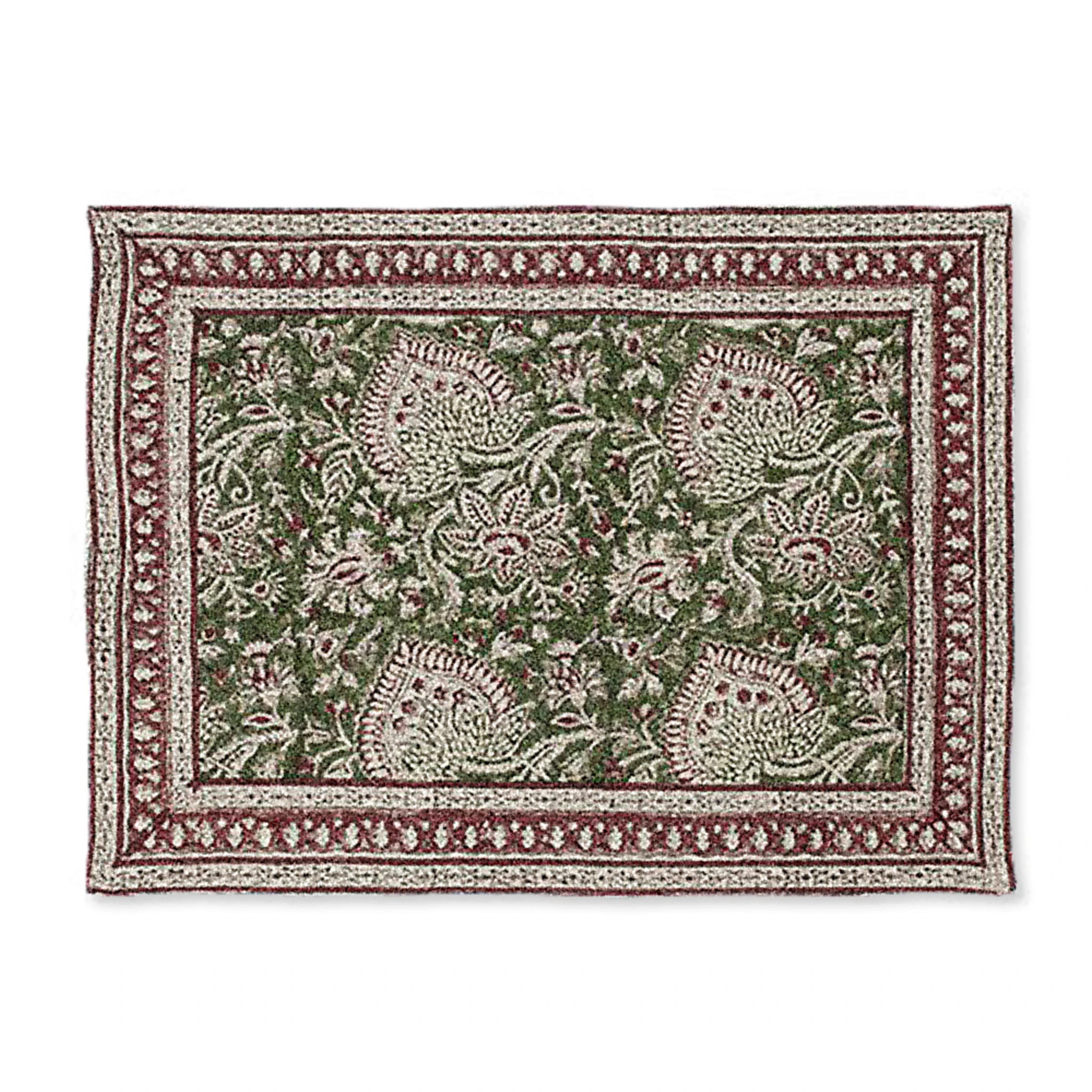 Linen Placemat Oriental Design - Green