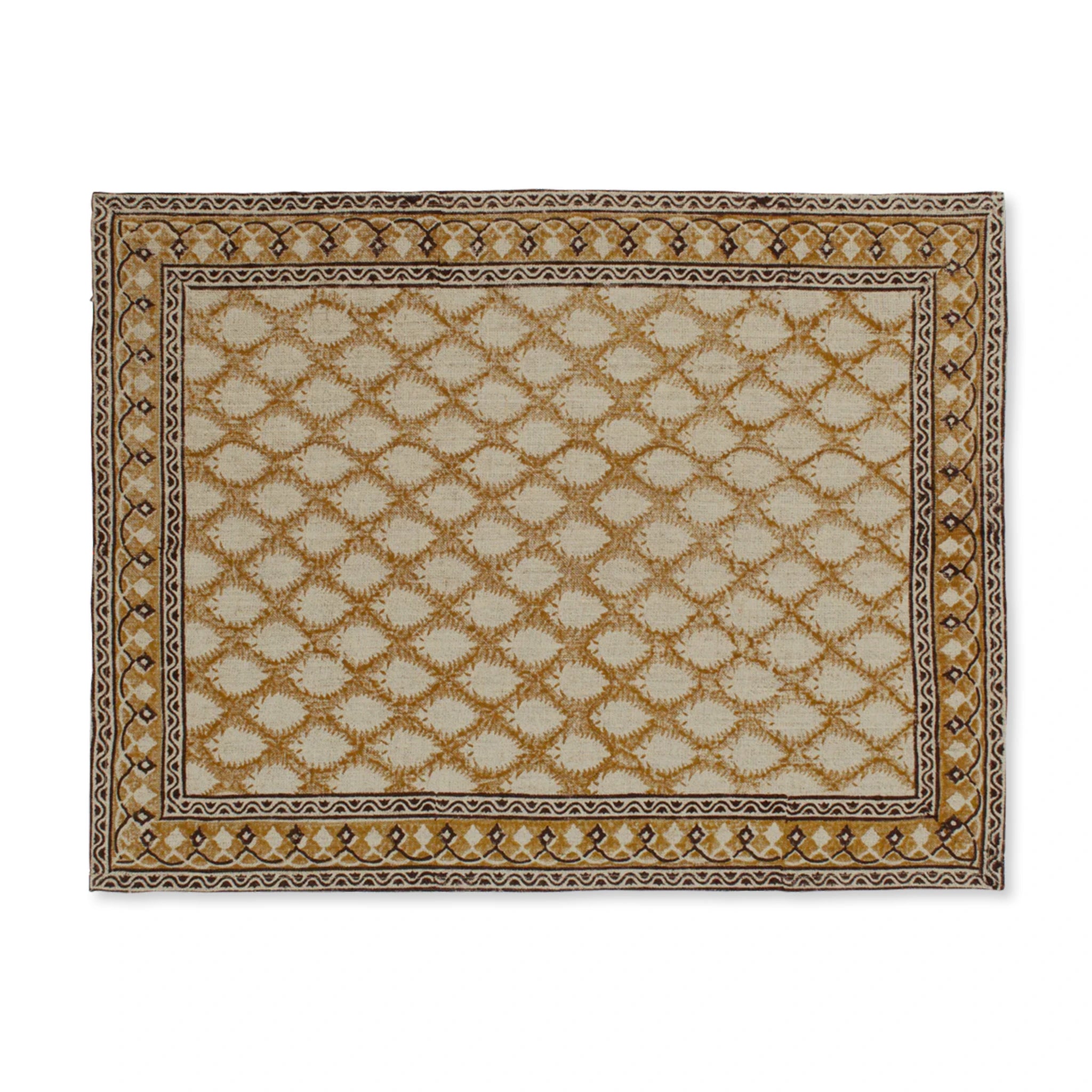 Linen Placemat Cypress Design - Ochre