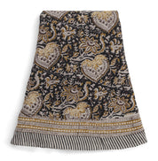 Linen Tablecloth Oriental Design - Black