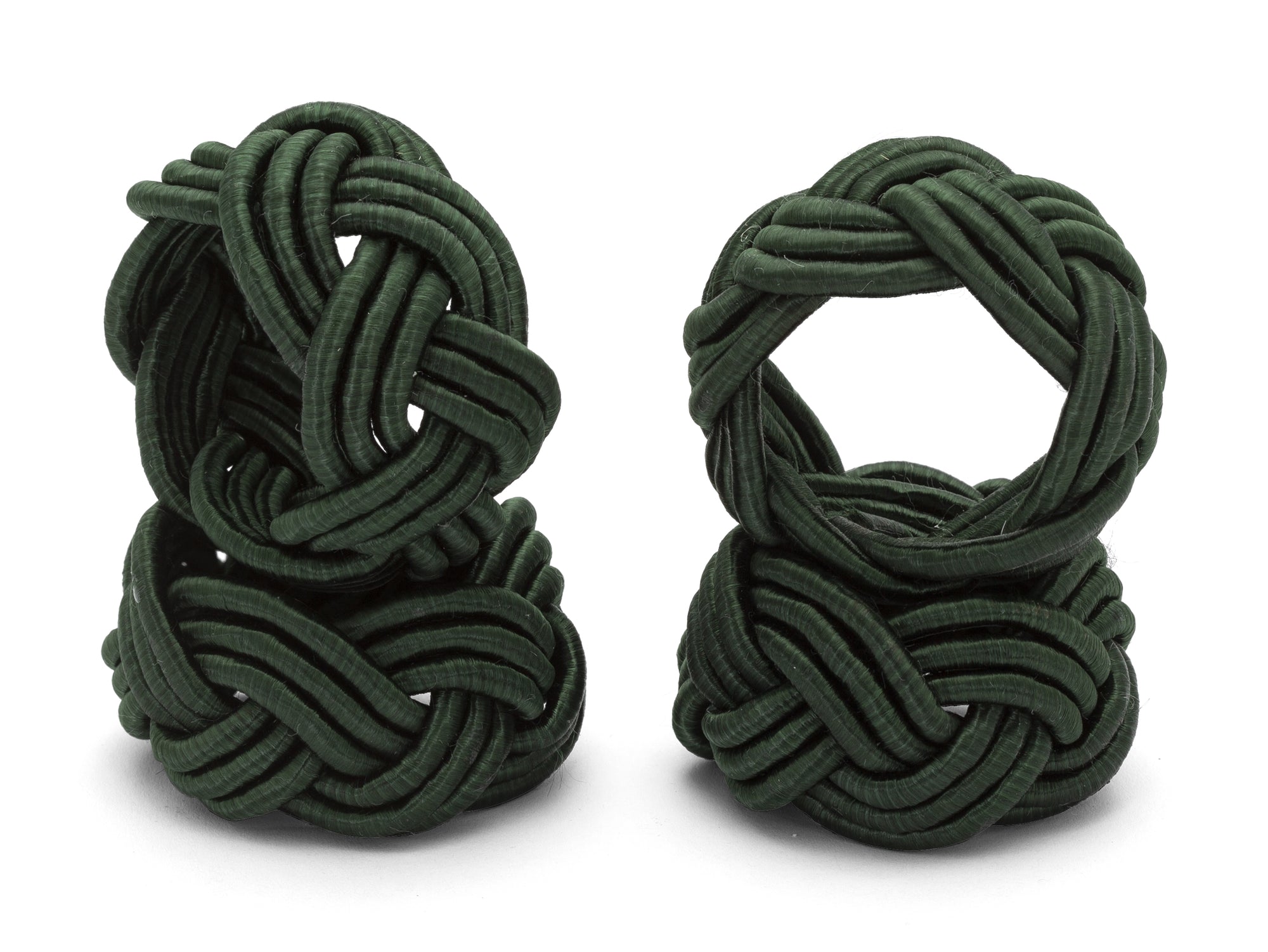 Napkin Ring Corded Design - Green Set of 4