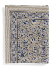 Cotton Tablecloth Tangier Pomegranate - Beige and Blue