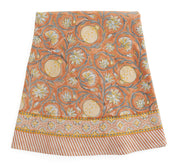 Cotton Tablecloth Tangier Pomegranate - Rust & Grey