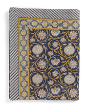 Cotton Tablecloth Tangier Pomegranate - Dark Blue & Ochre