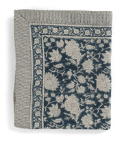 Linen Tablecloth Indian Rose - Denim Blue