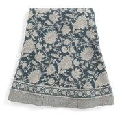 Linen Tablecloth Indian Rose - Denim Blue