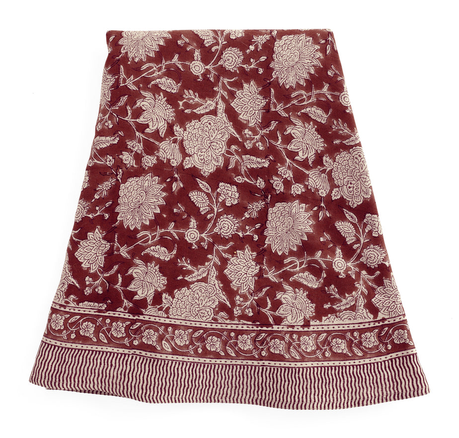 Linen Tablecloth Indian Rose - Red - PRE ORDER FOR SPRING