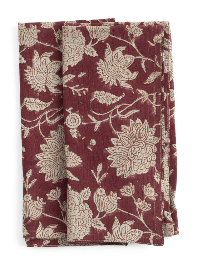 Linen Napkin Indian Rose - Red - PRE ORDER FOR SPRING