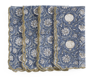Cotton Napkin Embroidered Scallop Edge Tangier Pomegranate