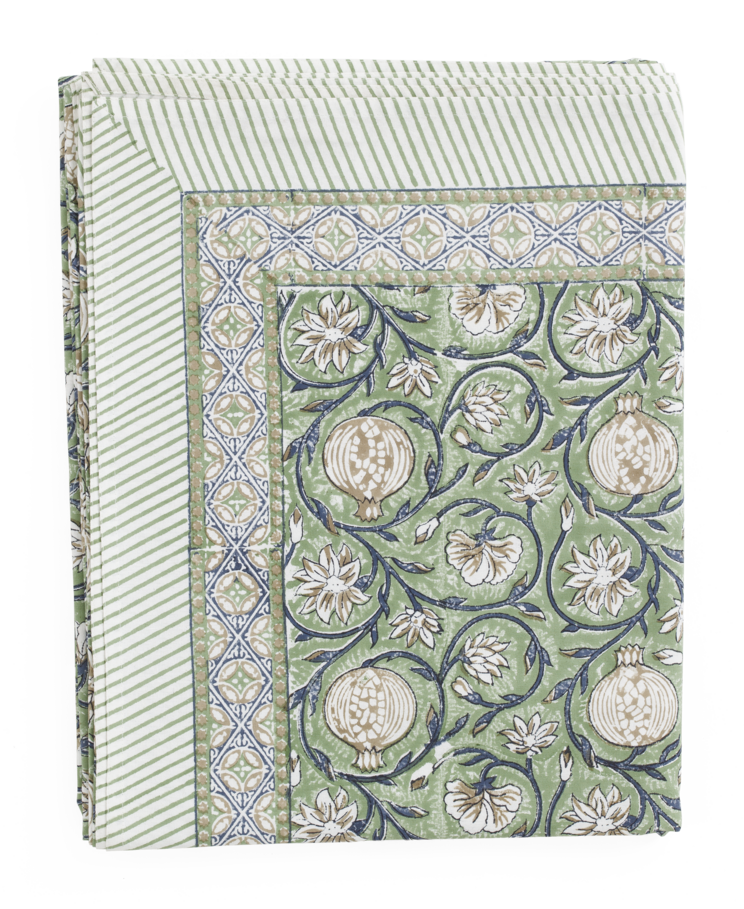 Cotton Tablecloth Tangier Pomegranate - Green
