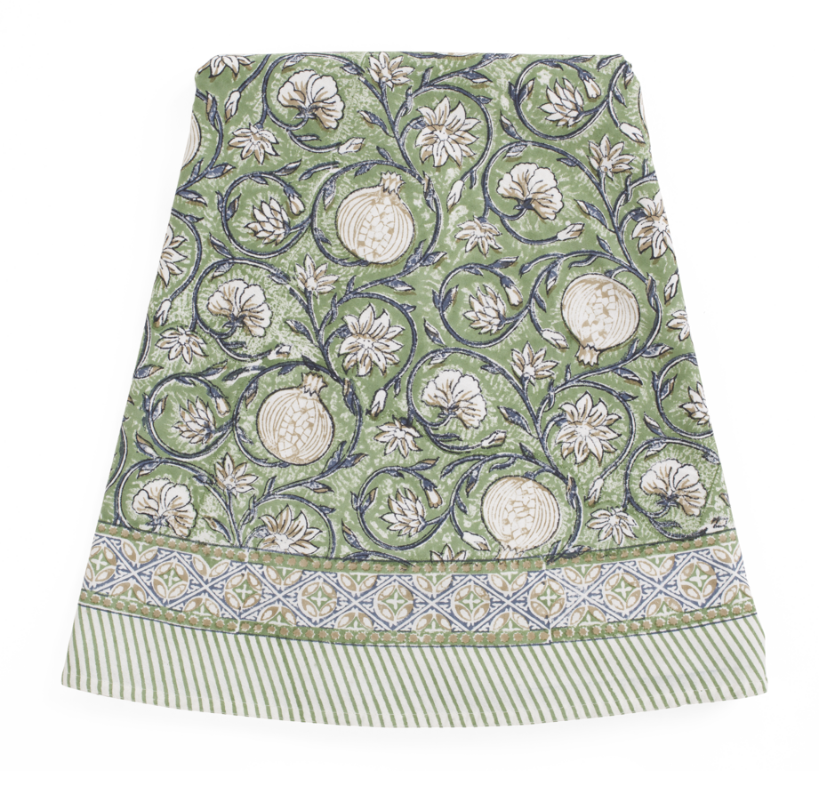 Cotton Tablecloth Tangier Pomegranate - Green