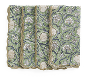 Cotton Napkin Embroidered Scallop Edge Tangier Pomegranate