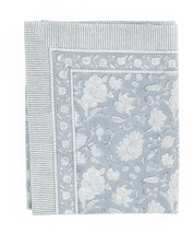Cotton Tablecloth Indian Rose - Dusty Blue