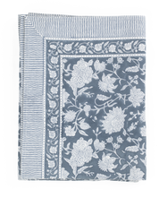 Cotton Tablecloth Indian Rose - True Navy