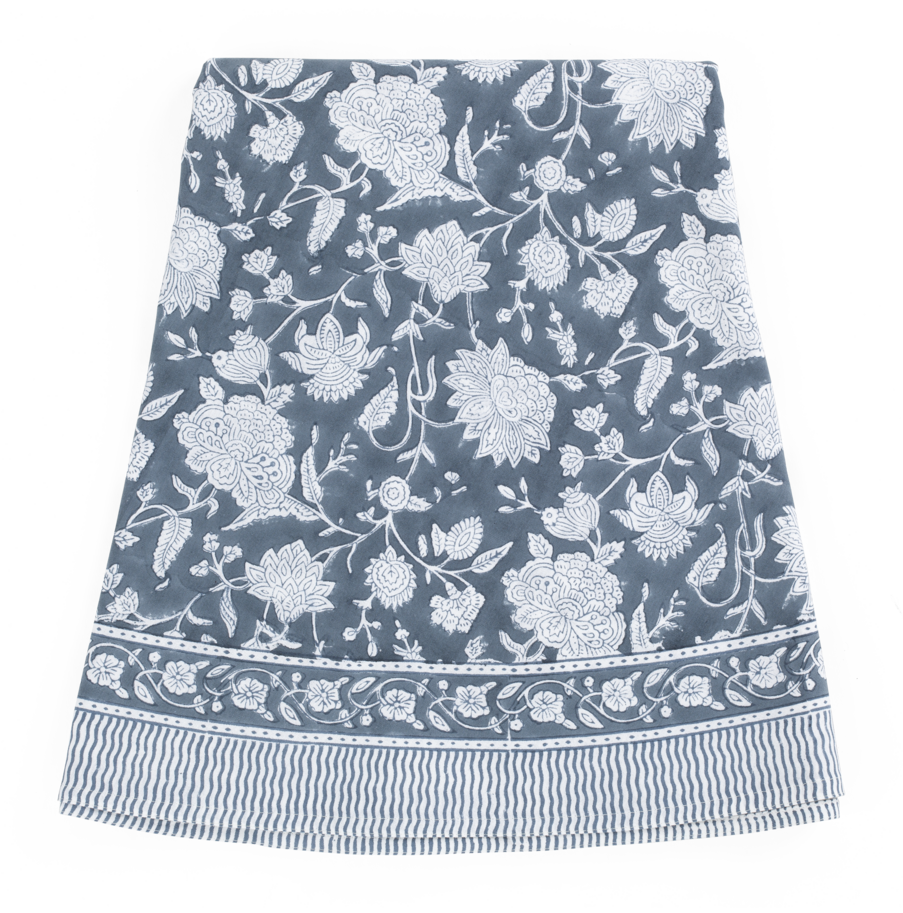 Cotton Tablecloth Indian Rose - True Navy