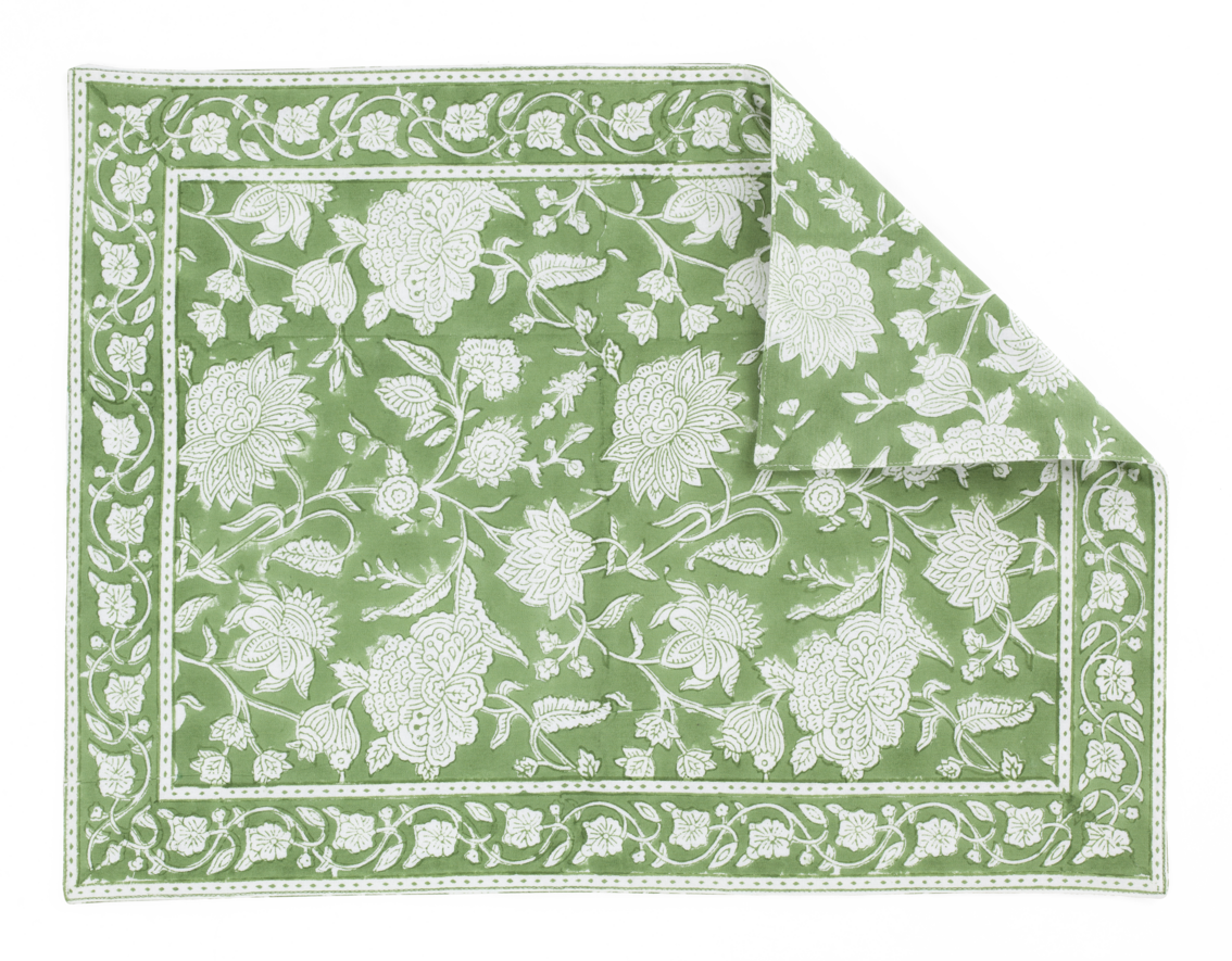 Cotton Reversible Placemat Indian Rose