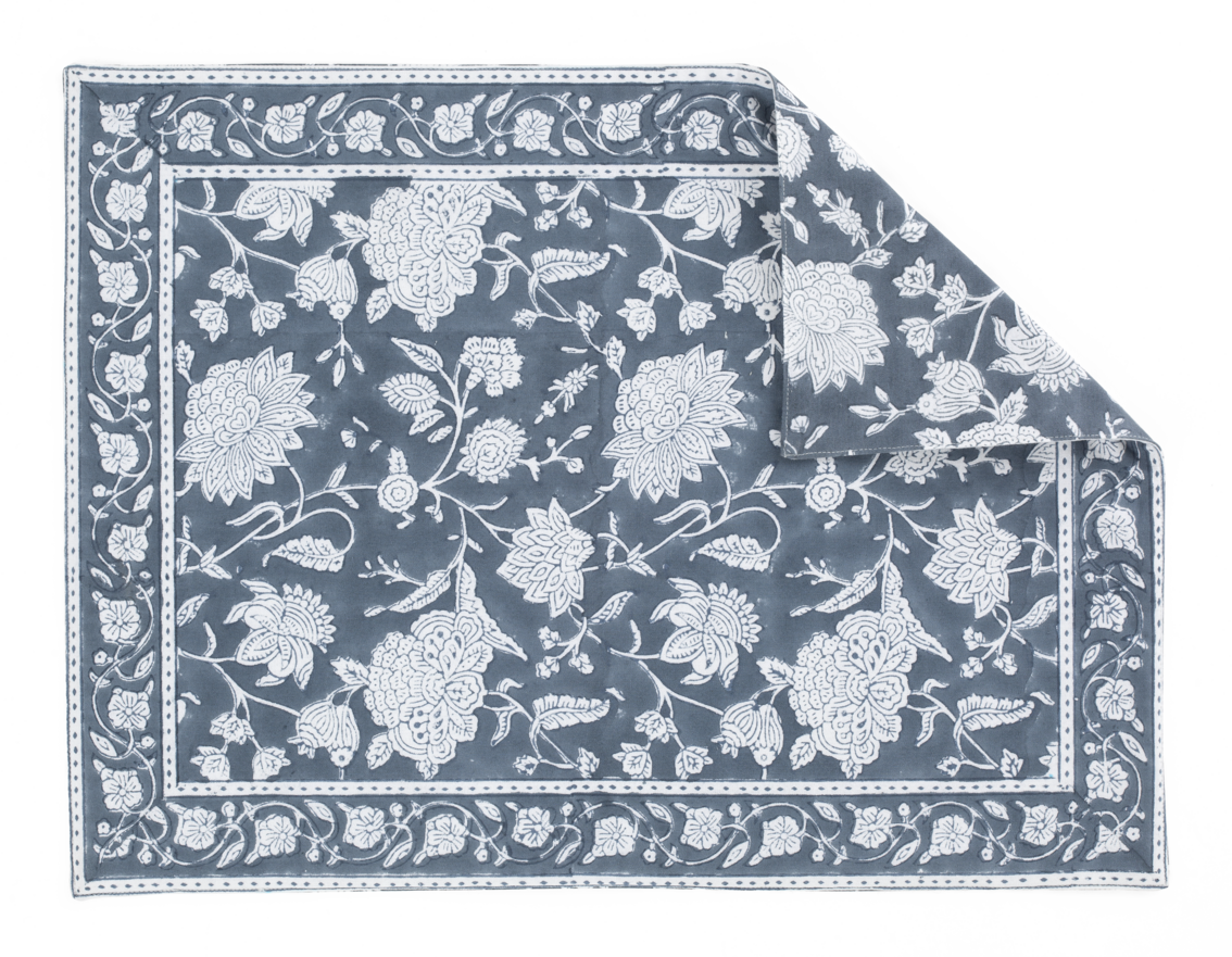 Cotton Reversible Placemat Indian Rose