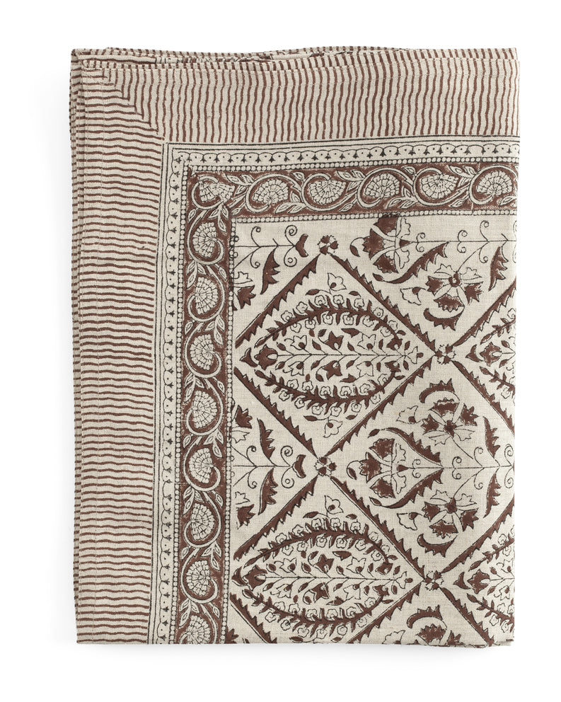 Linen Tablecloth Jaipur - Brown - PRE ORDER FOR SPRING