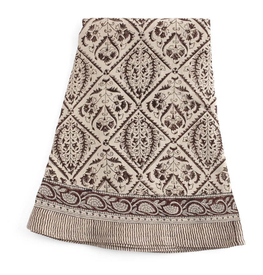 Linen Tablecloth Jaipur - Brown - PRE ORDER FOR SPRING