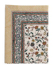 Cotton Tablecloth Samode - Ochre, Blue & Green - PRE ORDER FOR SPRING