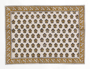Cotton Placemat Samode Butti - Ochre & Blue