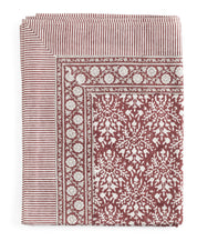Organic Cotton Tablecloth Snowflake - Red & White - PRE ORDER FOR SPRING