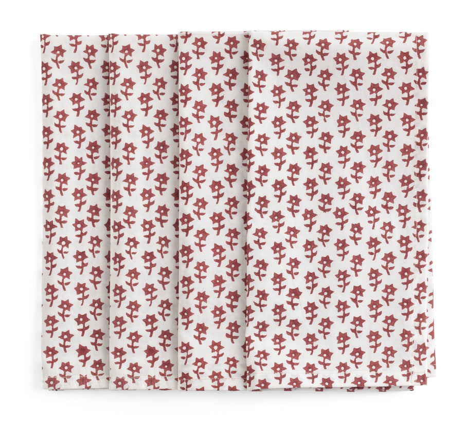Organic Cotton Napkin Dancing Star - Red - PRE ORDER FOR SPRING