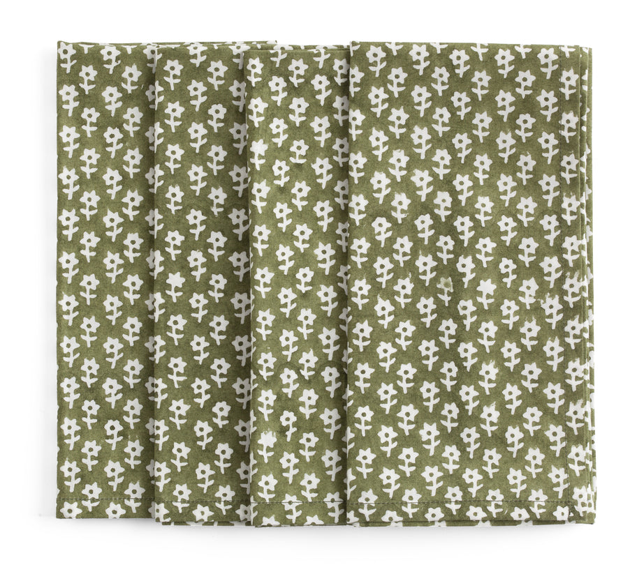 Organic Cotton Napkin Dancing Star - Green - PRE ORDER FOR SPRING