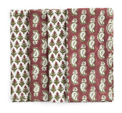 Organic Cotton Napkin Paisley & Hyacinth - Set of 4 - Red & Green - PRE ORDER FOR SPRING