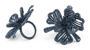 Napkin Ring Flower Raffia - Blue - Set of 2 - PRE ORDER FOR SPRING