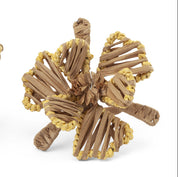 Napkin Ring Flower Raffia - Natural - Set of 2