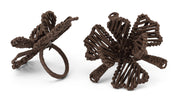 Napkin Ring Flower Raffia - Brown - Set of 2 - PRE ORDER FOR SPRING