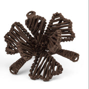 Napkin Ring Flower Raffia - Brown - Set of 2