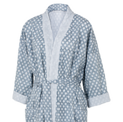 Cotton Reversible Kimono Long Medallion Design - Cashmere Blue
