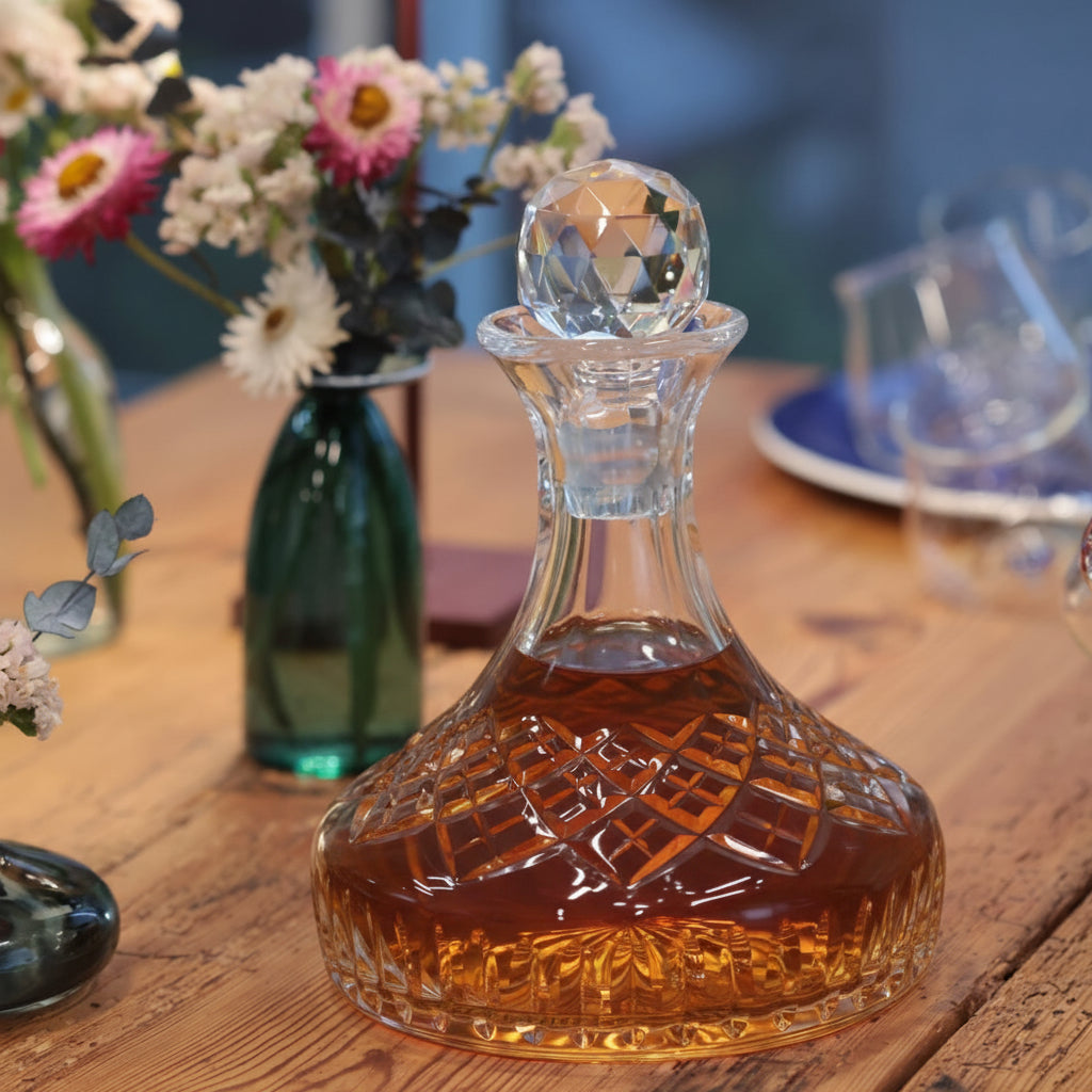 Vintage Crystal Ships Decanter
