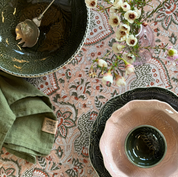 Cotton Tablecloth Oriental Design - Peach