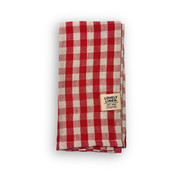 Misty Cotton/Linen Napkin Stripe or Check - Real Red