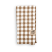 Misty Cotton/Linen Napkin Stripe or Check - Almond