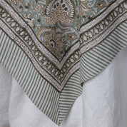 Cotton Tablecloth Oriental Design - Seafoam