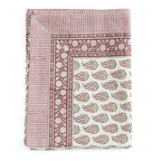 Organic Cotton Tablecloth Persian Paisley - Red, Green & White