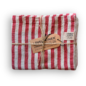 Misty Linen Table Runner Stripe or Check - Real Red