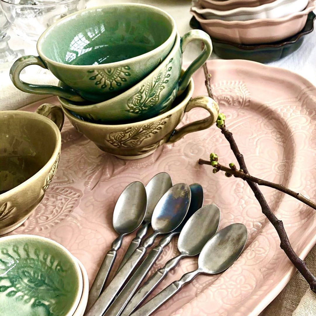 Large Oval Server - Powder Pink
